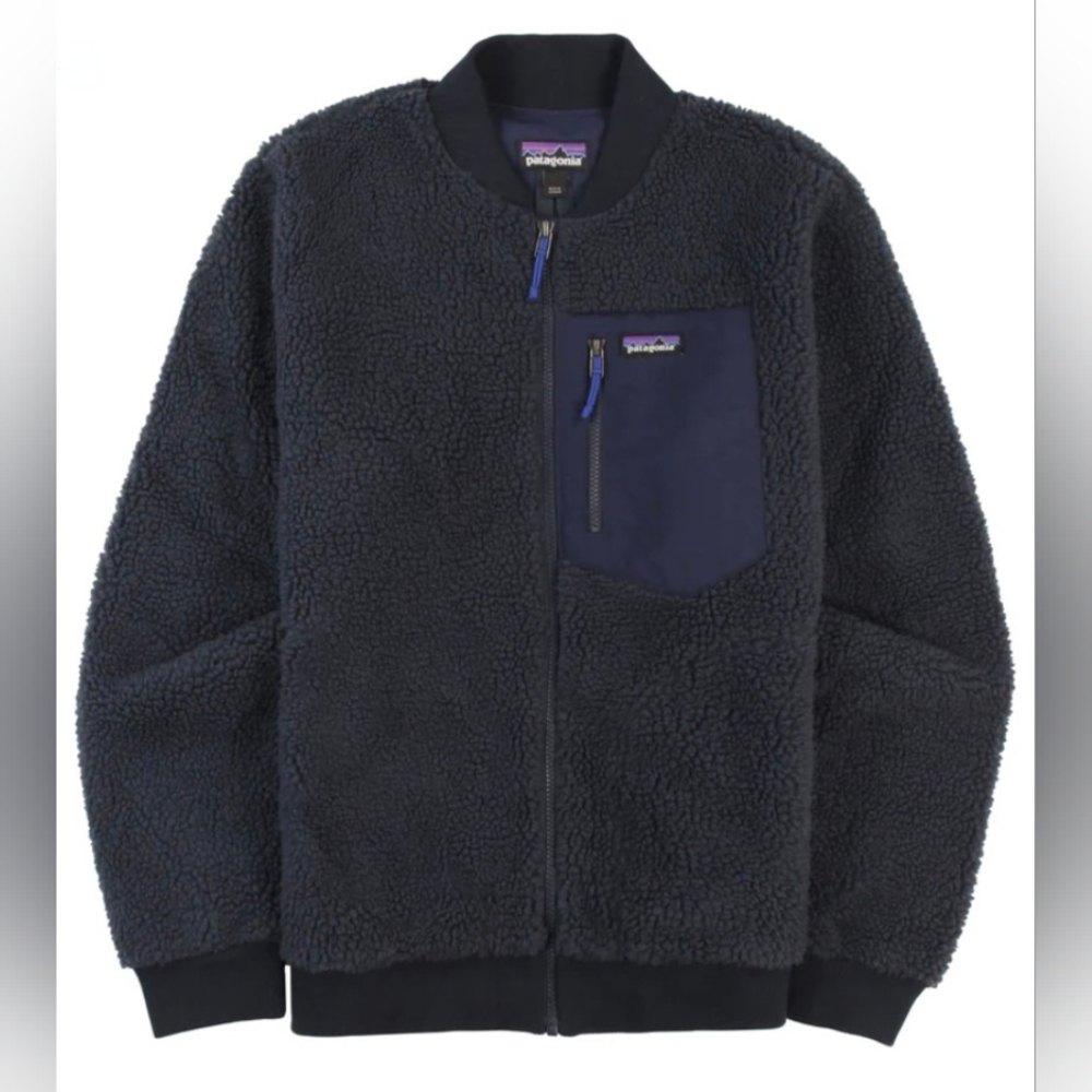 Patagonia Navy and Black Bomber Jacket